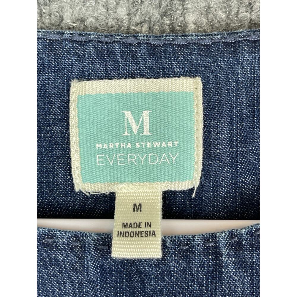 Martha Stewart Everyday Size Medium Denim 3/4 Sleeve Zip Shoulder Tunic - Picture 6 of 10